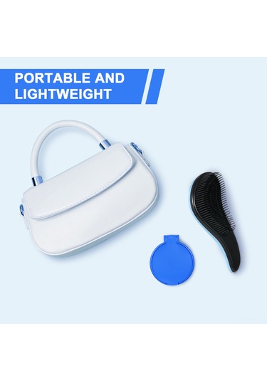 Yifomall Renkli Saç Tarak Seti: Masajlı, Dolaşmayı Önleyen Plastik Tarak Ve Aynalı Kombinasyon - Mavi