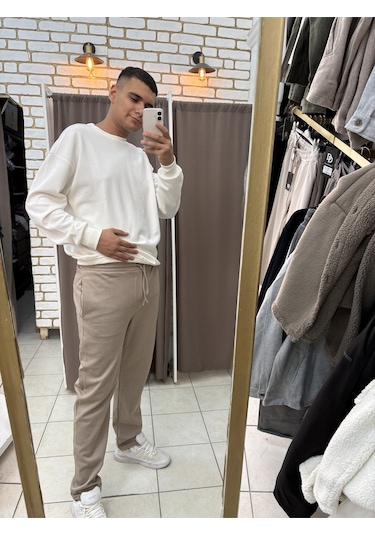 Tuba Toptaş Pike Jogger Pantolon Bej
