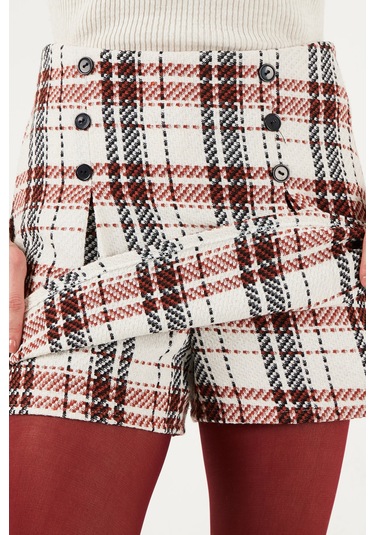 Lela Regular Fit Kışlık Tüvit Mini Bayan Şort Etek 611Et0020 Kiremit