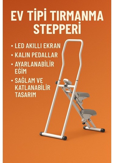 Katlanabilir Dikey Tırmanma Aleti Beyaz Evde Kardiyo, Yağ Yakma, Tırmanış Egzersiz Cihazı Beyaz