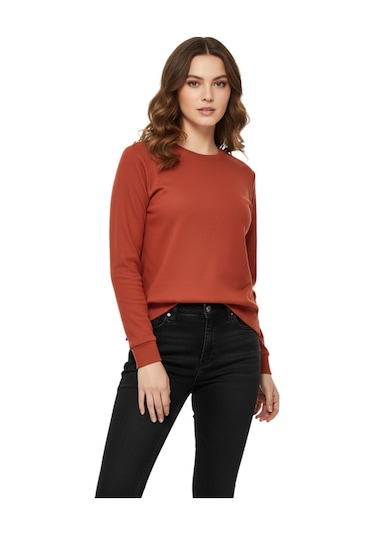 Linsolita Kadın Sıfıryaka Sweatshirt Bgl-st05116 Kiremit