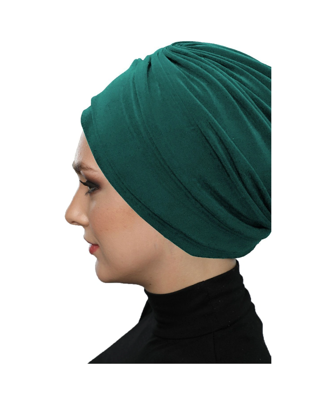 Çift Katlı Astarlı Yeşil Hazır Türban Tesettür Dış Ve Havuz Bonesi Hürrem