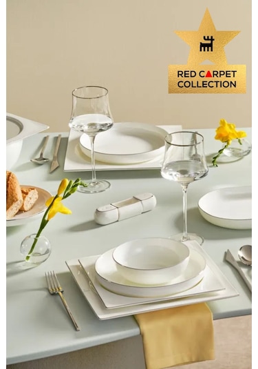 Karaca Red Carpet Collection Fine Pearl Extra Nish 58 Parça 12 Kişilik Yemek Takımı Platin