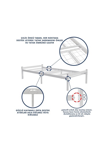 Aksviva Felix Tek Kişilik Ferforje Metal Karyola