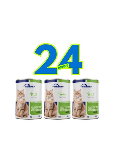 Ambiance 24 Adet Yetişkin Kediler Için Kuzu Etli Yaş Mama 400 Gr