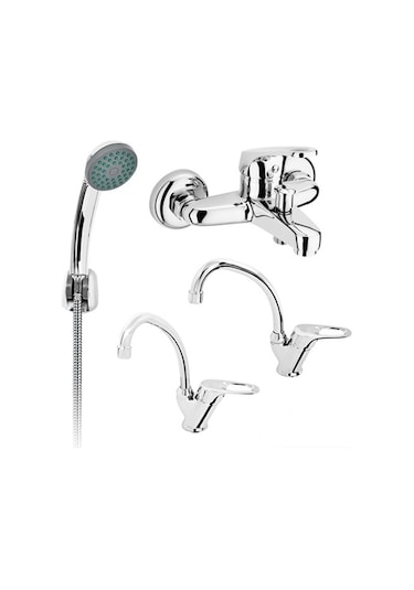Banyo Mutfak Lavabo Bataryası + Duş Seti