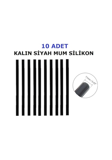 10 Adet Somafix Kalın Siyah 11.3x300 MM Çubuk Sıcak Mum Silikon