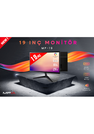 Mpıa Mp-19 Dahili Hoparlörlü Vga Hdmı 19" Led Monitör