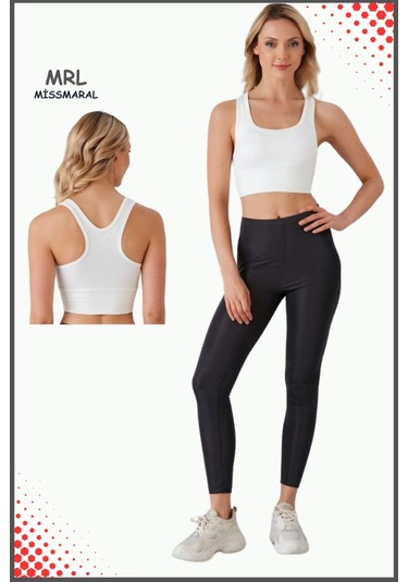 Kadın Beyaz Sporcu Sütyeni Pedli Likralı Destekleyici Su Sporları Koşu Fitness Dans Sports Bra Beyaz