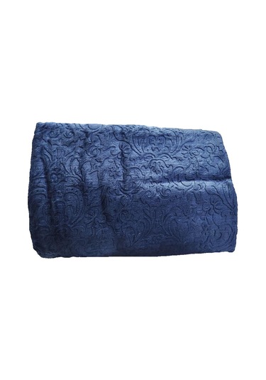 Apricitas Elegant Emboss Çift Kişilik Battaniye Denim -