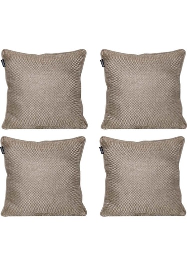 4'lü Hasır Dokulu Fitilli Çift Taraflı Kırlent Kılıfı Krem-2072 - Krem