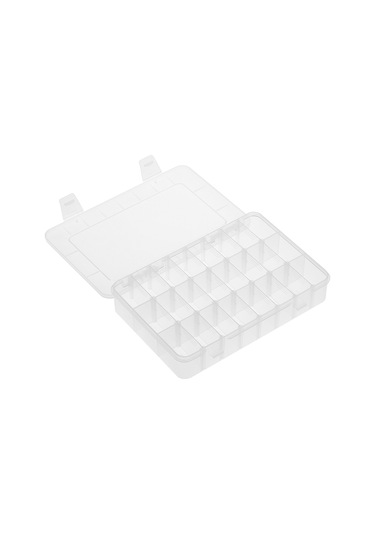 Youtek Plastik 24 Bölmeli Çekirdekli Organizer Kutusu - Küçük Aksesuar, Elektronik Parça, İlaç Ve Hobiler İçin Saklama Kutusu Beyaz