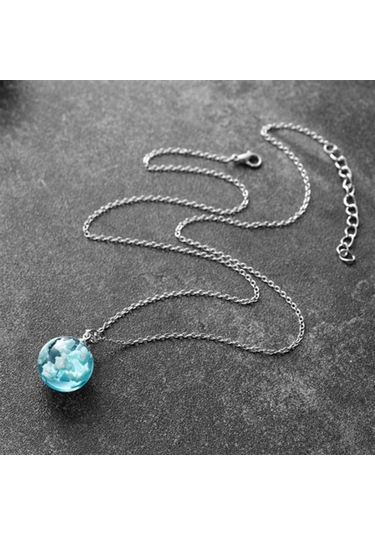 Hediye Vakti 3 Boyutlu Mavi Bulut Kolye Mm1871 Antik Gümüş