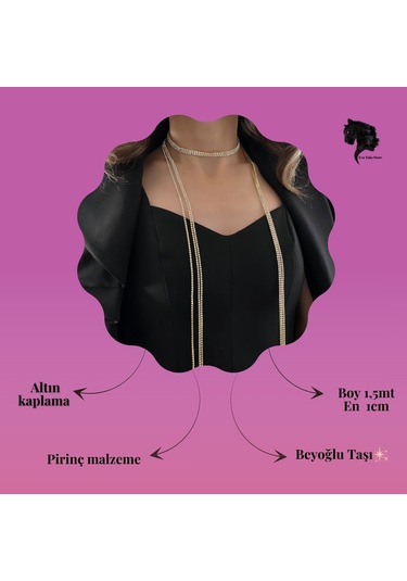 Altın Kaplama Üç Sıralı Su Yolu Şal Model Kolye Altın