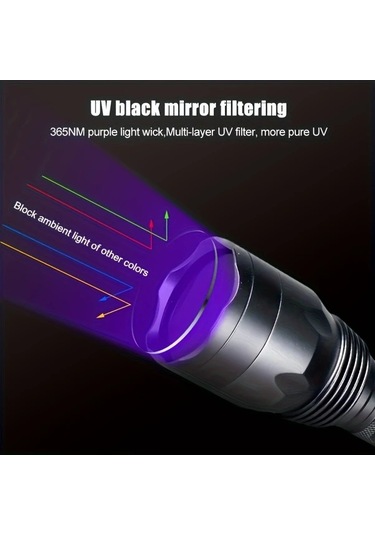 Chuangyinshop Yüksek Güçlü 395nm Siyah Işık 1led Uv Fener Şarj Edilebilir Reçine Kürleme Taş Ve Akrep Arama Altın