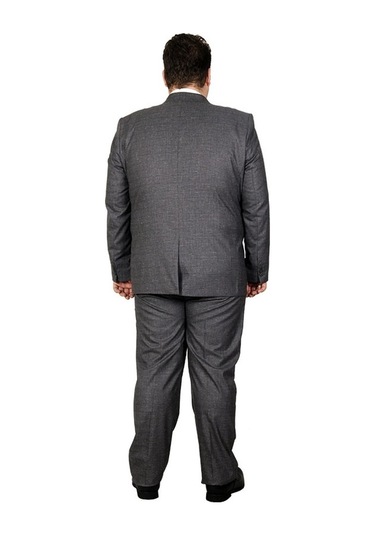 Mode Xl Büyük Beden Takim Elbise Santos 19013 Gri 001