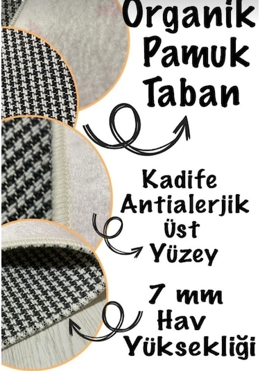 My Kitchen My Rules Kaymaz Pamuk Dokuma Taban Yuvarlak Halı