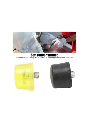 Ximistore9 2 Adet M10x1 Sarı-siyah Kauçuk Çarpma Kafa Seti - Hasar Vermeden Uyumlu木槌 Aksesuarı, 40mm Çap