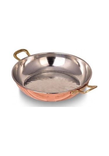 Turna Bakır Çelebi Tava 5 No 22 CM El Dövme Kırmızı Turna7575-1