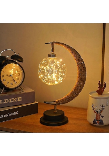 Lamba Hattı Rattan El Yapımı Kenevir Halat Ferforje Gece Lam Çok Renkli