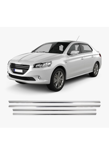Peugeot 301 Uyumlu 2012 Ve Üzeri Krom Cam Çıtası 4 Parça Paslanmaz Çelik