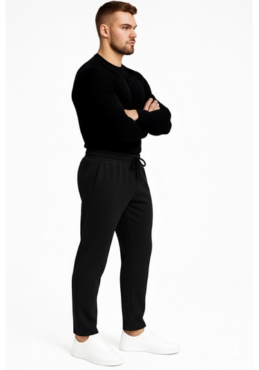 Axxel Erkek Siyah 3 İplik Şardonlu Eşofman Altı-p2019 Siyah