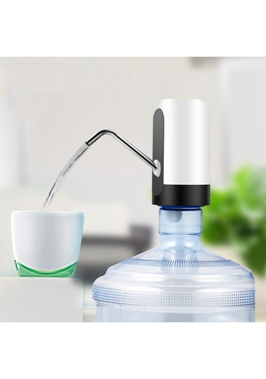 Leezsing Otomatik Elektrikli Su Pompası Galon Su Sebili Şarj Edilebilir Evrensel Gürültüsüz Su Isıtıcısı Pompası Anahtarı Ve Usb Beyaz