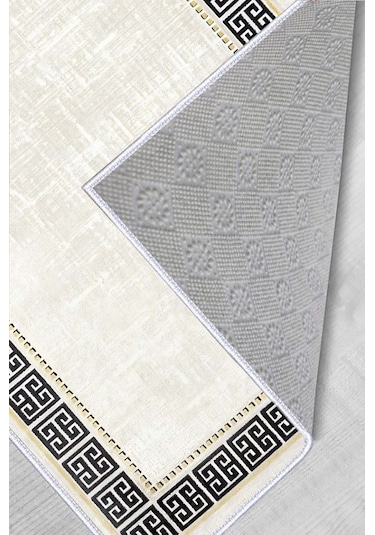 Rovigo Home Dijital Baskı Yıkanabilir Kaymaz Taban Salon Halısı Rvg0423 Krem