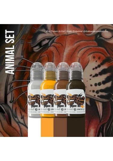 Animal Mini 4'lü Set - World Famous Ink Dövme Boyası - 1oz/30ml