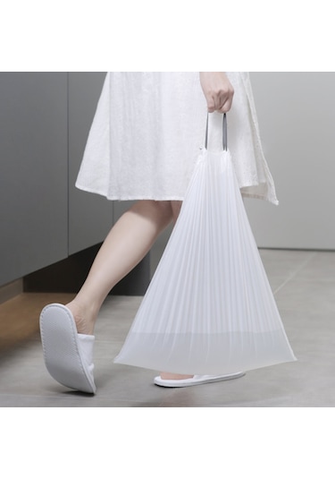 Tenfowee 60 Adet Çift Ağızlı Çöp Poşeti - Dayanıklı Hdpe Malzeme, Mutfak Ve Yatak Odası İçin Büyük Kapasiteli Çöp Torbası, 45x50mm Beyaz