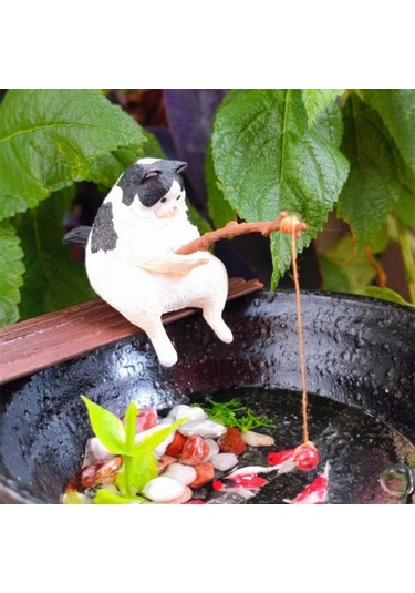 Suntek Kedi Balıkçılık Heykelcik Bahçe Leopar Turuncu Için