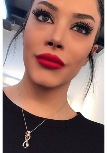 Gümüş Sonsuzluk Sarılan Çift Kolyesi Taşlı Wsn140