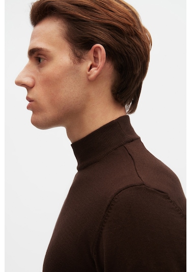 Ds Damat Regular Fit Kahverengi Pamuk Karışımlı Yarım Balıkçı Triko Kazak 5hf06ort16275 Kahve
