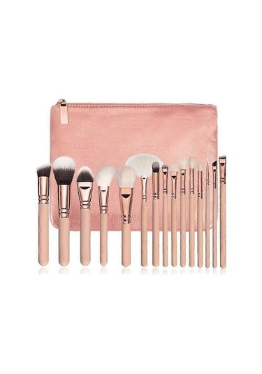 Profesyonel Makyaj Fırçaları 15 Adet Noel Hediyeleri Pembe