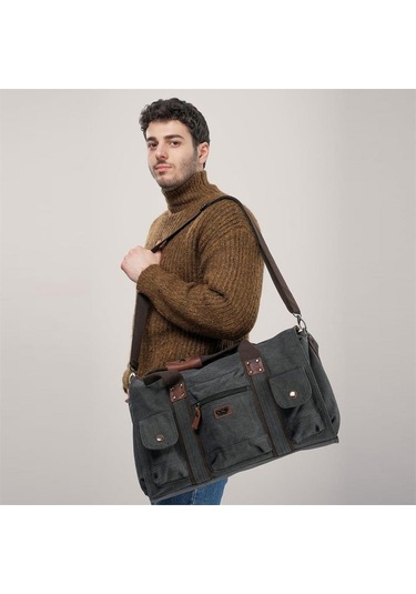 Abs Ççs 40233 Kanvas Geniş Hacimli Seyahat Çantası Siyah Siyah