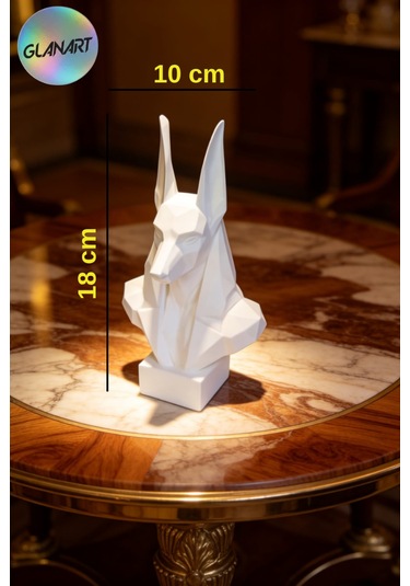 Hediyelik Masa Üstü 3 Boyutlu Anubisin Başı Figürü 1 Adet 3 D Filament