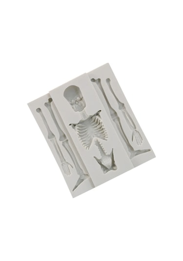 Gatherco Kafatası İskeleti Çikolata Silikon Kalıpları 3d İskelet Kemik Silikon Kalıp Şeker Kurabiye Yapımı İçin Kendin Yap Pişirme
