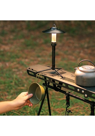 Hafif Alüminyum Alaşımlı Işık Tutucu Çıkarılabilir Lamba Standı Açık Hava Taşınabilir Lamba Tutucu Üçayaklı Çok Fonksiyonlu Lamba Kamera Rafı Kamp Aksesuarları Siyah
