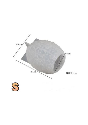 Sointeresting Oyma Çiçek Yumurta Silikon Mum Kalıbı Catharanthus Top Sabun Reçine Alçı Kalıp Çikolatalı Kek, S Beyaz