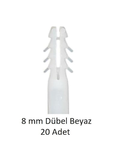 Dübel, 8 Mm Beyaz Dübel, 20 Adet