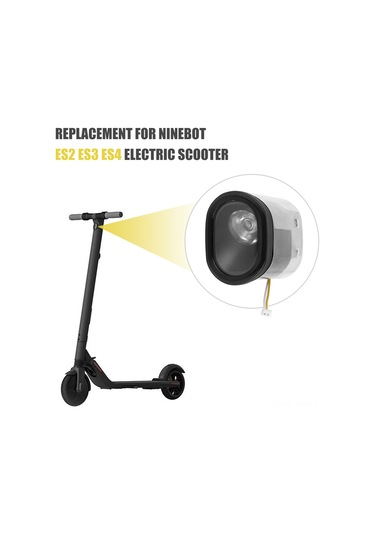 Shineyee Ninebot Elektrikli Scooter Işığının Plastik Siyah Ön Feneri 4.2x4.2x3 Cm, 40g Siyah