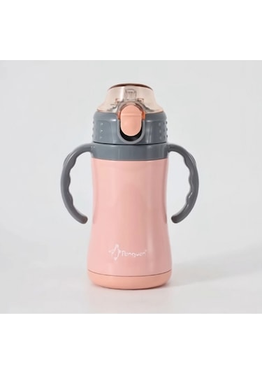 Biberon Termos Çelik Çift Katlı 280ml Renkli - Pembe Pembe