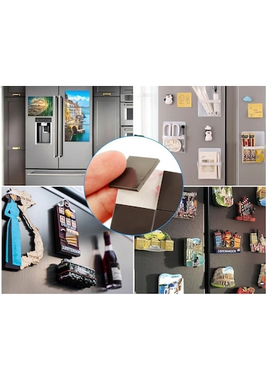 500 Parça 3m Yapışkanlı Etiket Magnet Tabaka Mıknatıs - 15x15 Mm