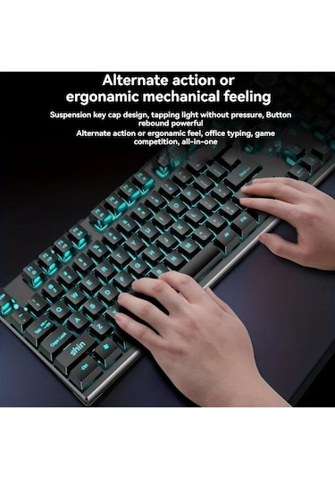 Techbloom Yeni Gx30z Kablolu Klavye Mekanik Hissi Klasik Stil White Wired Classic Rainbow Light Tek Klavye Oyun Ofis Bilgisayar Diğer