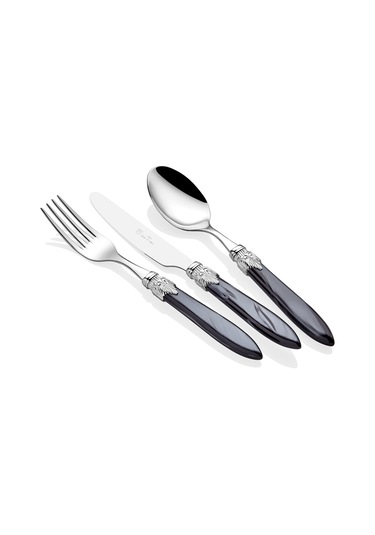 Rivadossi Laura Chrome Siyah 75 Parça Çatal Bıçak Seti Siyah