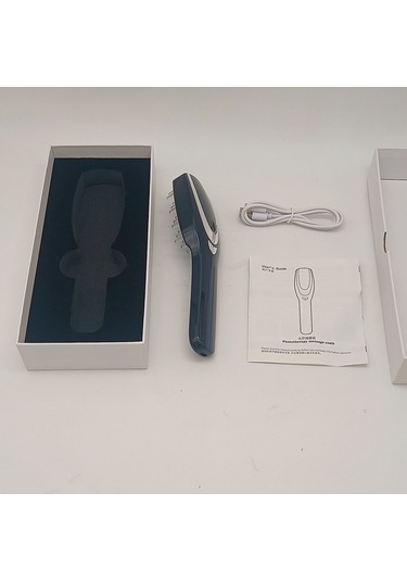 Carrier Saç Bakımı İçin Üç Konumlu Elektrikli Masaj Tarağı - Siyah