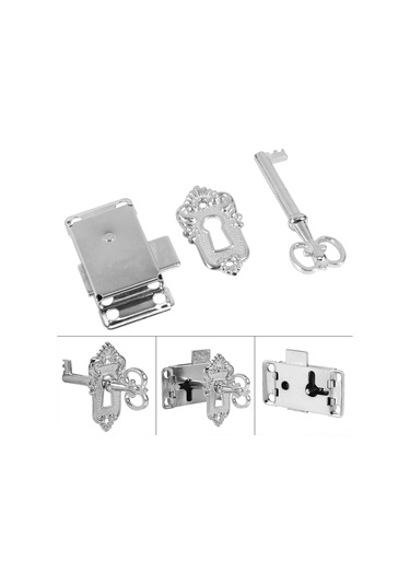 Yaleker Retro Tasarım Beyaz Nikel Kilitleme Seti - Çekmeceler Ve Gardıroplar İçin Esnek Kullanim Diğer