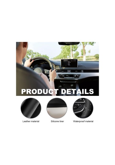 Yifomall 38cm Siyah Deri-silikon Araba Direksiyon Kılıfı - Kaymazsız, Nem Geçirir, Evrensel Uyum Otomobil, Suv, Karavan Siyah