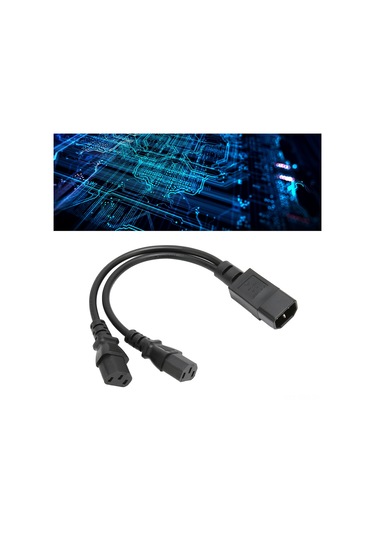 Springsun Iec320 C14 Erkekden Çift C13 Dişeye Y Şekilli Güç Dalıcı, 32cm, 10a 2500w, Pvc Kaplama, Dayanıklı Ve Isıya Dayanıklı Jd3039