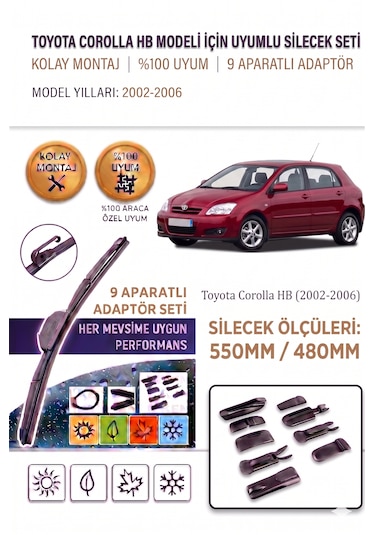 Toyota Corolla Hb Ön Cam Silecek Takımı 2002-2006